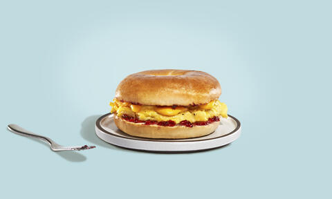 Egg, Cheese & Grape Jelly Bagel