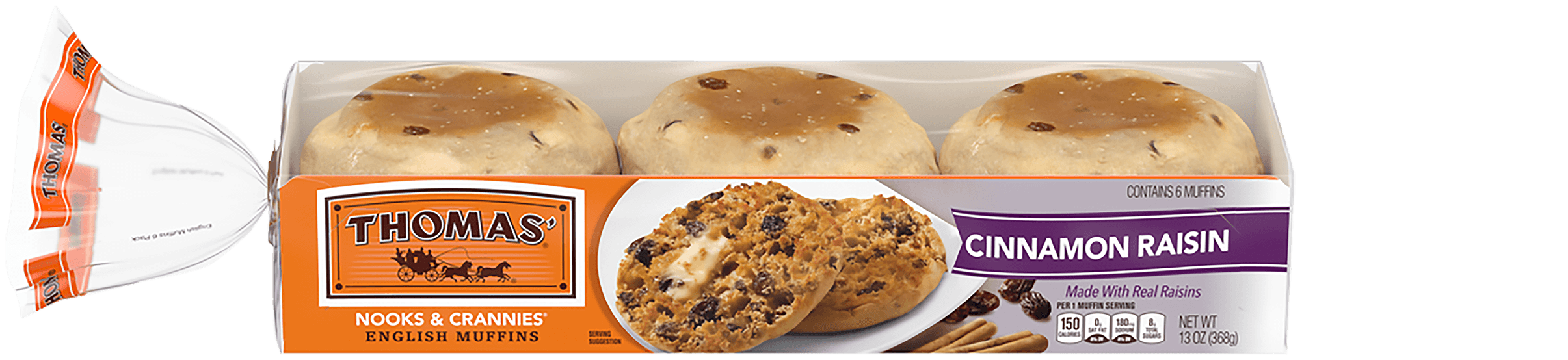 Thomas Cinnamon Raisin English Muffins Thomas Breads thomas-cinnamon-raisin-english-muffins-thomas-breads